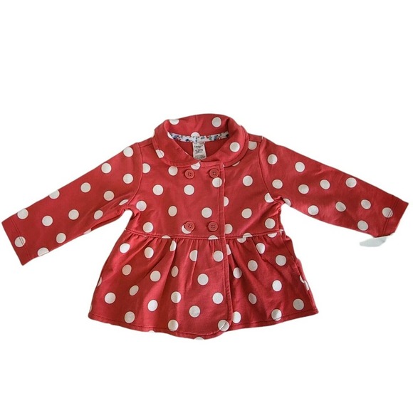 Carter's Other - Carter's size 12M 12 Months Pink Polka Dot Long Sleeve Peplum Spring Jacket